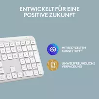 balta klaviatura - Logitech Signature Slim Wireless K950 Balta (White) - 2 nuotrauka