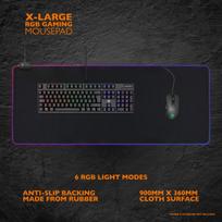gaming pele deltaco gaming - DELTACO GAMING 6xRGB režimai, 90x36x0.4cm, juodas / GAM-079 - 4 nuotrauka