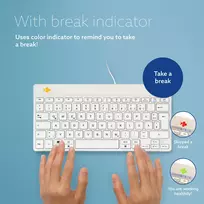 qwertz klaviatura - R-Go Tools Compact Break Ergonominė Klaviatūra QWERTZ (DE), Laidinė, Balta (White) - 2 nuotrauka