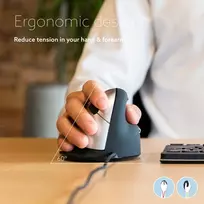 mouse ergonomic - R-Go HE Ergonomic Right-Handed Wired Mouse Medium - 3 nuotrauka