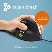 mouse ergonomic - MOUSE USB OPTICAL BREAK/L. BLACK RGOHELE R-GO TOOLS - 2 nuotrauka