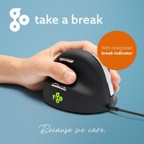 kompiuteris mouse - MOUSE USB OPTICAL BREAK/L. BLACK RGOHELELA R-GO TOOLS - 10 nuotrauka