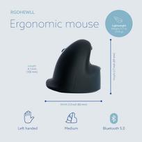 mouse ergonomic - MOUSE USB OPTICAL WRL/LEFT BLACK RGOHEWLL R-GO TOOLS - 4 nuotrauka
