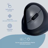 mouse ergonomic - MOUSE USB OPTICAL WRL/LEFT BLACK RGOHEWLL R-GO TOOLS - 6 nuotrauka