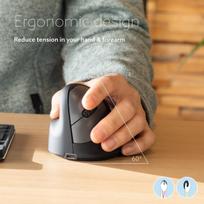 mouse ergonomic - MOUSE USB OPTICAL WRL/LEFT BLACK RGOHEWLL R-GO TOOLS - 10 nuotrauka