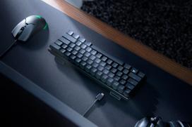 razer klaviatura - Razer Huntsman Mini, Laidinė Žaidimų Klaviatūra, Juoda (Black), Clicky Optical (Purple) - 3 nuotrauka