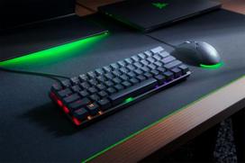 razer klaviatura - Razer Huntsman Mini, Laidinė Žaidimų Klaviatūra, Juoda (Black), Clicky Optical (Purple) - 5 nuotrauka
