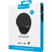 memory foam - Sandberg 520-37 Memory Foam Mousepad Round Juoda (Black) - 2 nuotrauka