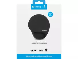 memory foam - Sandberg 520-37 Memory Foam Mousepad Round Juoda (Black) - 3 nuotrauka