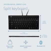 split keyboard - KEYBOARD WRL COMPACT BREAK/BLACK RGOSBUSWLBL R-GO TOOLS - 4 nuotrauka
