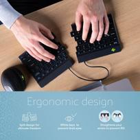 split keyboard - KEYBOARD WRL COMPACT BREAK/BLACK RGOSBUSWLBL R-GO TOOLS - 6 nuotrauka