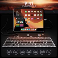 usb c hub 4k 60hz - KEYBOARD   I/O HUB 9IN1/0.6M HMC-KB-CRL AXAGON - 4 nuotrauka