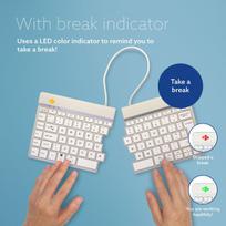 balta klaviatura belaide - KEYBOARD WRL SPLIT BREAK/WHITE RGOSBUKWLWH R-GO TOOLS - 7 nuotrauka