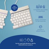 350 - KEYBOARD WRL COMPACT BREAK/WHITE RGOSBUSWLWH R-GO TOOLS - 11 nuotrauka