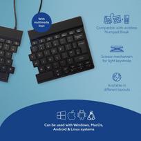 split keyboard - KEYBOARD WRL COMPACT BREAK/BLACK RGOSBUKWLBL R-GO TOOLS - 9 nuotrauka