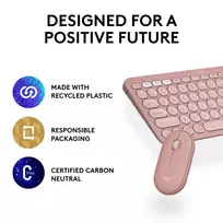 bluetooth peles - Logitech Pebble 2 Combo (US) Rose - 7 nuotrauka