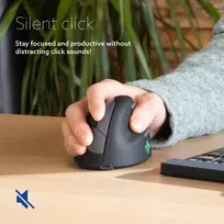 bluetooth peles - MOUSE USB OPTICAL WRL/RIGHT BLACK RGOHEWL R-GO TOOLS - 2 nuotrauka
