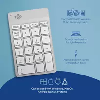 balta klaviatura - KEYBOARD WRL NUMPAD BREAK/WHITE RGOCONMWLWH R-GO TOOLS - 4 nuotrauka
