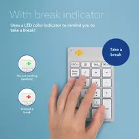 balta klaviatura - KEYBOARD WRL NUMPAD BREAK/WHITE RGOCONMWLWH R-GO TOOLS - 6 nuotrauka
