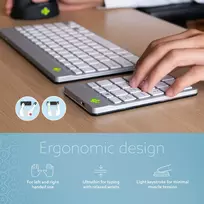 balta klaviatura - KEYBOARD WRL NUMPAD BREAK/WHITE RGOCONMWLWH R-GO TOOLS - 7 nuotrauka