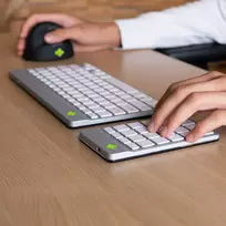balta klaviatura - KEYBOARD WRL NUMPAD BREAK/WHITE RGOCONMWLWH R-GO TOOLS - 8 nuotrauka