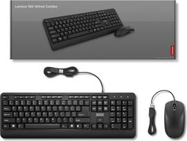 klaviatura pele lenovo - Lenovo | 160 Combo | Keyboard | Wired | Mouse included | US | Black | USB-A 2.0 | GX31L52655 - 2 nuotrauka