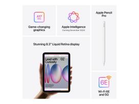 12 plansete - Apple iPad mini (A17 Pro) 8.3" 256GB Wi-Fi + Cellular Violetinė (Purple) - 9 nuotrauka