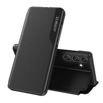 flip telefonai - Eco Leather View Case for Samsung Galaxy S24 FE with Flip and Stand - Black - 1 nuotrauka