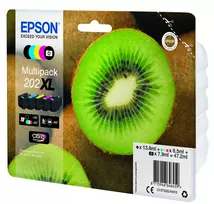epson xp - Epson 202XL Multipack, Juodas (Black), Geltonas (Yellow), Žydras (Cyan), Rausvai raudonas (Magenta), Foto juodas (Photo Black) - 2 nuotrauka