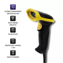 skeneriai - Qoltec 50867, 1D/2D USB Juodas (Black) - 3 nuotrauka