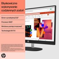 stacionarus kompiuteriai - HP All-in-One 24-cr0312nw ,  AMD Ryzen 5 7520U ,  16GB DDR5 ,  512GB SSD ,  23.8" FHD IPS ,  Baltas (White) - 12 nuotrauka