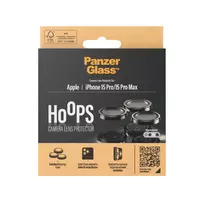 apsauginis stikliukas 15 pro - PanzerGlass "Hoops Camera Lens Protector iPhone 15 Pro/ 15 Pro Max" Black - 3 nuotrauka