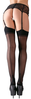 kojines su siule - Cottelli Collection Kojinės su siūle gale Juodos (Black) 2 - 4 nuotrauka