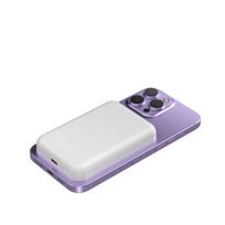 magnetinis power bank - Wozinsky WRW349YWS, 10000mAh, Magnetic Power Bank, balta - 8 nuotrauka
