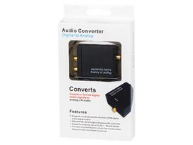 optinis kabelis - Blow TOSLINK DAC į 2xRCA + Jack optinis keitiklis su maitinimo šaltiniu (Black) - 2 nuotrauka