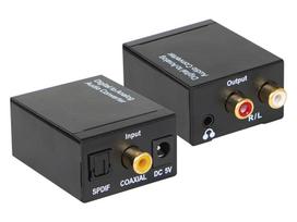 optinis kabelis - Blow TOSLINK DAC į 2xRCA + Jack optinis keitiklis su maitinimo šaltiniu (Black) - 3 nuotrauka