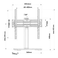 tv 32 - Maclean MC-132 Universalus televizoriaus stovas 32"-55", Maks. 35 kg, 20° sukimas, Juodas (Black) - 2 nuotrauka