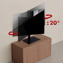 tv 32 - Maclean MC-132 Universalus televizoriaus stovas 32"-55", Maks. 35 kg, 20° sukimas, Juodas (Black) - 4 nuotrauka