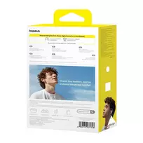 usb c ausines - Baseus Bass 15 Clip Open Ear White (Balta) - 2 nuotrauka