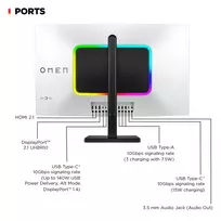 oled monitoriai uhd - HP OMEN Transcend 32 31.5", QD-OLED, 4K UHD, 240Hz - 2 nuotrauka