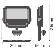 sviestuvai - Ledvance FL 50 GEN4 LED prožektorius su judesio davikliu, 41W, 4000K, juodas (Black), IP65 - 2 nuotrauka