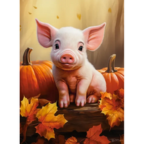 puzzle castorland - Castorland Cute Fall Piglet B-030569, 300 det. - 2 nuotrauka