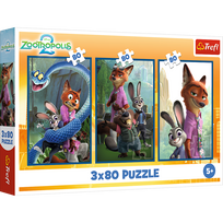 disney - Trefl Zootropolis 2 Animal Investigation, 3 x 80 det. - 5 nuotrauka