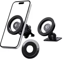 magsafe - Spigen MFT13 MagSafe automobilinis laikiklis prie prietaisų skydelio arba oro angos - Juodas (Black) - 1 nuotrauka