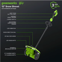 sniego kastuvas - Greenworks SS3002A2, 30 cm - 16 nuotrauka