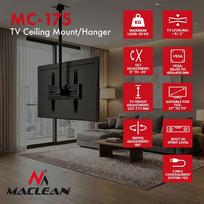 televizoriaus stovas - Maclean MC-175 Lubinis televizoriaus laikiklis 37"-75", 50kg, VESA 400x400 - 2 nuotrauka