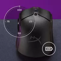 belaide pele - HyperX Pulsefire Haste 2.0 Wireless (Juoda) - 7 nuotrauka
