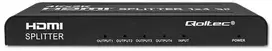Qoltec 51798 Aktyvus HDMI skirstytuvas 4 x HDMI 4K x 2K ,  3,4 Gb/s (Juodas)