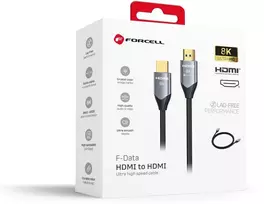 Forcell HDMI 2.1 kabelis Cafule 8K 60Hz / 4K 120Hz, 2 m, Juodas (Black)