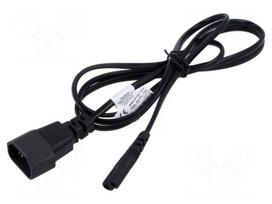 c7 kabelis - Akyga AK-PC-15A IEC C7 / C14 maitinimo laido prailgintuvas 1.5m Juodas (Black) - 1 nuotrauka